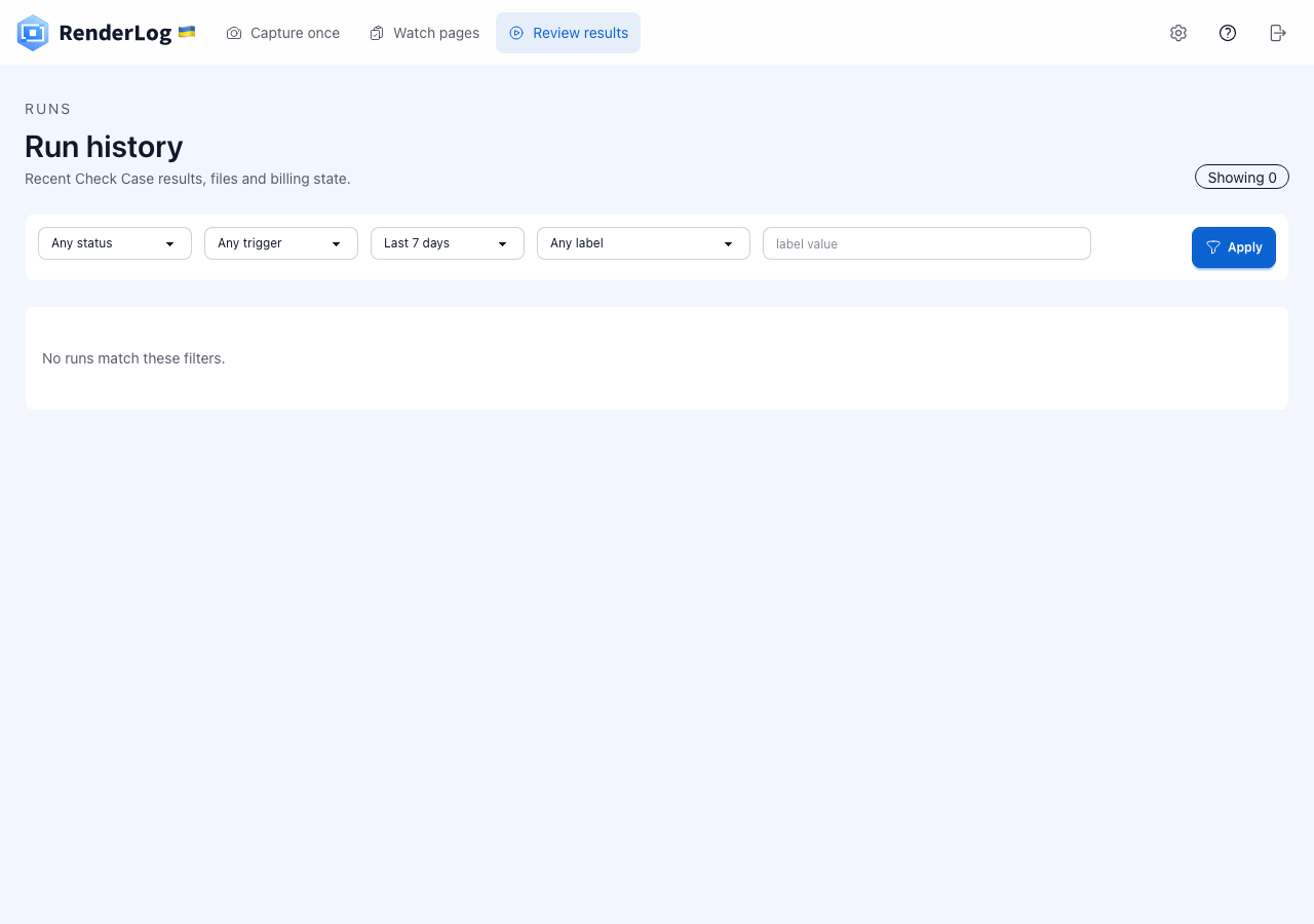 Retention filters and one-year history