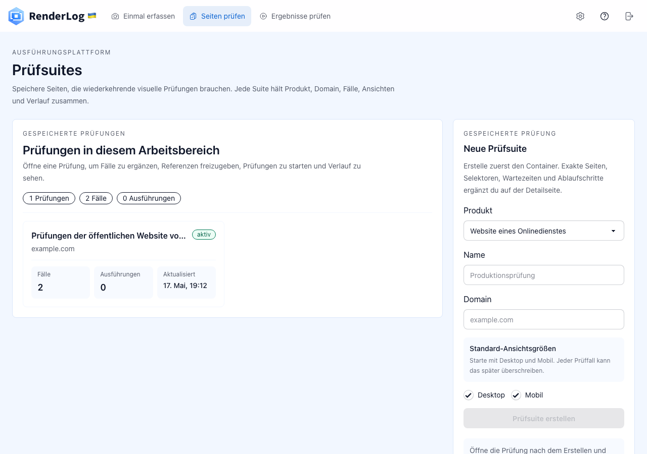 Geplante Website-Prüfungen für Seiten mit Besitzer