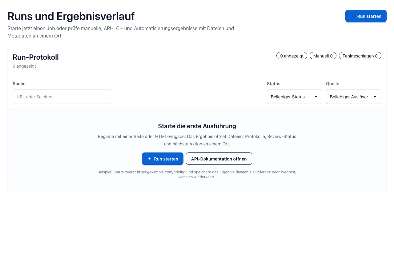 Aufbewahrungsfilter und ein Jahr Historie