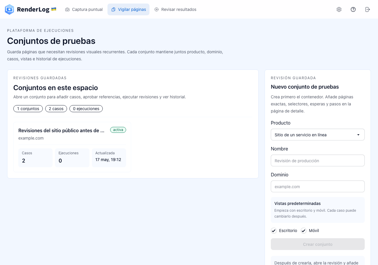 Revisiones programadas para páginas con responsable