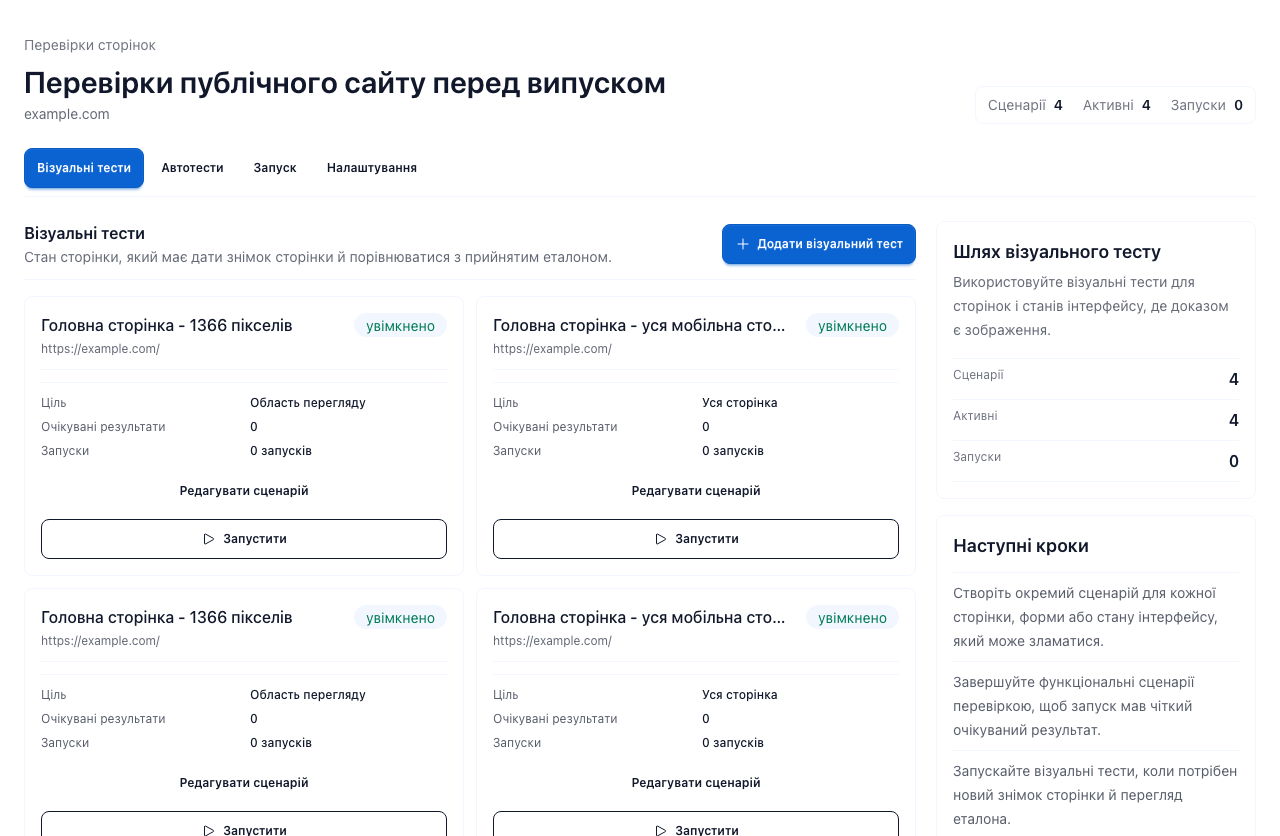SEO-тести й автотести без коду для публічних сайтів